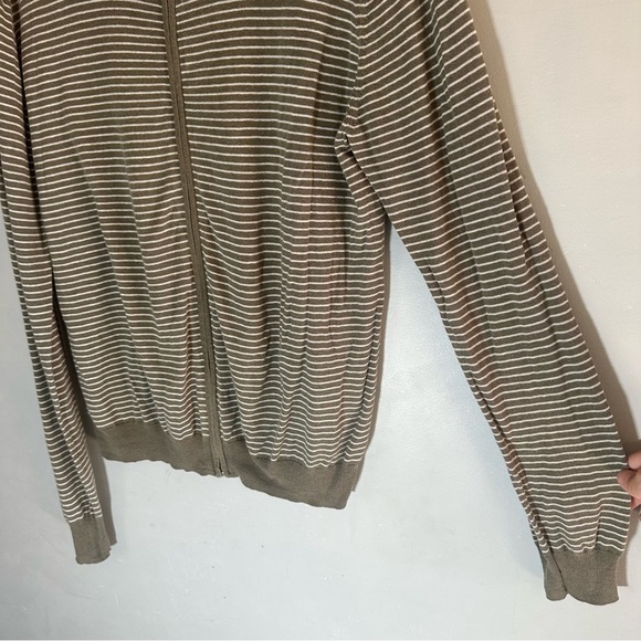 Saks 5th Ave Olive Green Full Zip Knit Linen Lightweight Jacket - Picture 6 of 8